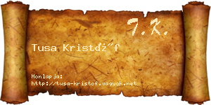 Tusa Kristóf névjegykártya
