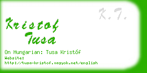 kristof tusa business card