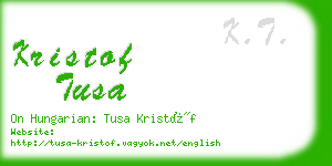 kristof tusa business card